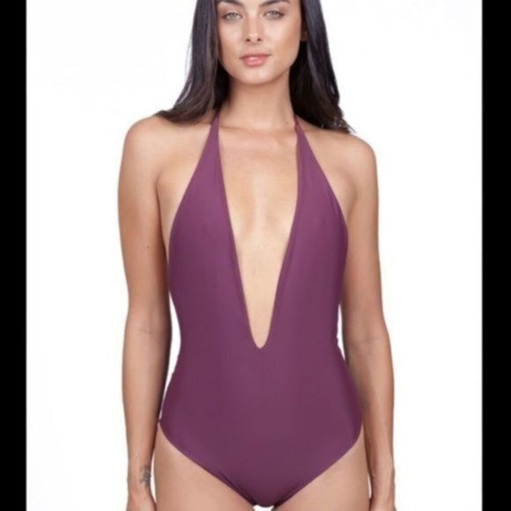 New Mikoh one piece v neck bathing suit